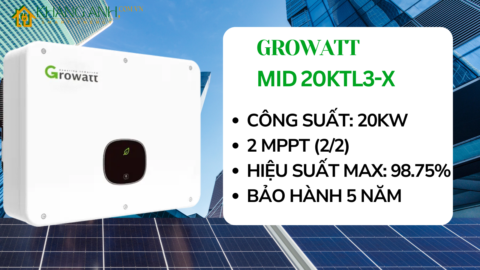 BIẾN TẦN ONGRID GROWATT 20KW MODEL:MID20K TL3-X - Image 10
